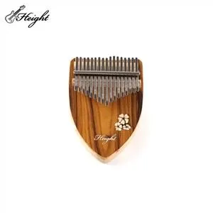 Walnut Wood 17 Kalimba Allweddol Gyda Jingle Copr